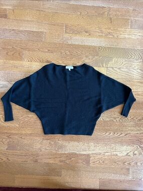 Philosophy Black Dolman-Sleeve Crewneck Sweater